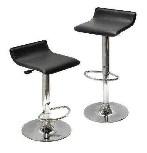Winsome Barstools Wood Air Lift Adjustable Stools Set of 2 New Free Shipping