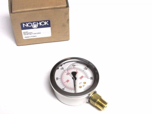 NIB .. NOSHOK Pressure Gauge Cat# 25-901-300 PSI-KPA (Range 0-300)  ... VM-49A