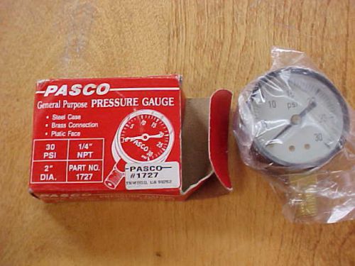 New Pasco 1727 General Purpose Pressure Gauge 30PSI 1/4&#034; NPT