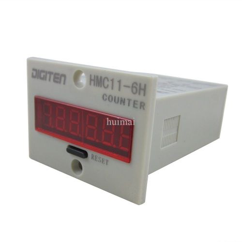 6-Digit LED Display Digital UP Plus Counter Meter Gauge No-voltage Reset 999999