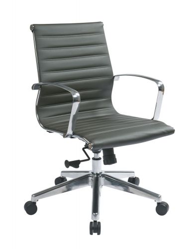 Mid Back Grey Bonded Leather Chair
