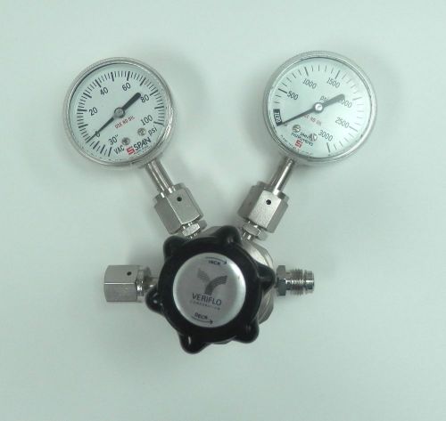 Veriflo model 959100w4pfsmmmf high pressure regulator w. pressure gauges for sale