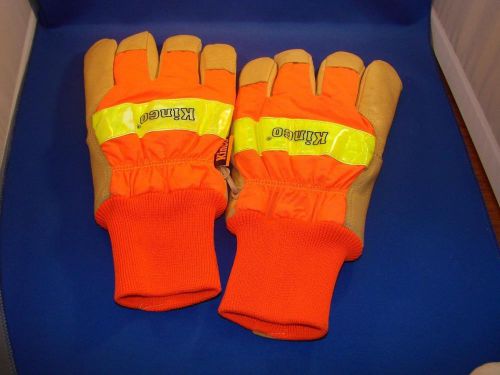 Pair of Kinco #1938 KWP Saftey Orange Heavy Duty Work Gloves NEW Free Shipping
