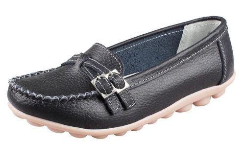 Kunsto Women&#039;s Leather Loafer Shoes Slip On US Size 8.5 Black