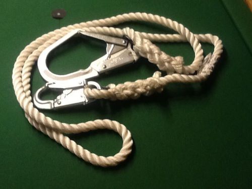 New titan miller rope lanyard with dbl locking snap d-rings 8ft long for sale