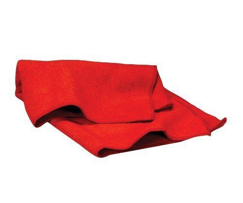 Waxie LFK450W Polyester Microfiber Terry Cloth, 16&#034; Length x 16&#034; Width, Red Case