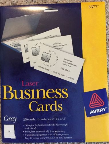 AVERY GRAY LASER BUSINESS CARDS 2&#034; X 3 1/2&#034;, 250 CARDS, 5377