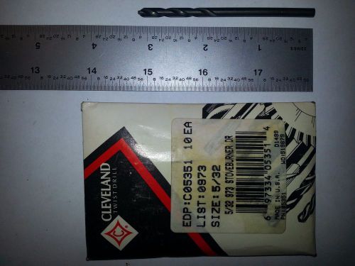 Cleveland twist 5/32 hss &#034;stoveburner&#034; drill bits 9pc (g082-9) for sale