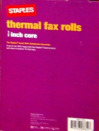 Staples Thermal Fax Rolls 1/2 Inch Core - 6 Rolls