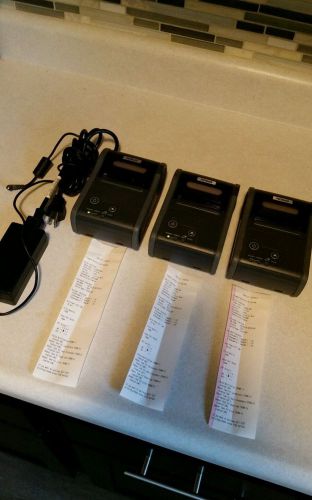 Lot of 3 Epson Mobilink M196B TM-P60 Bluetooth Wireless Receipt Printer Charger