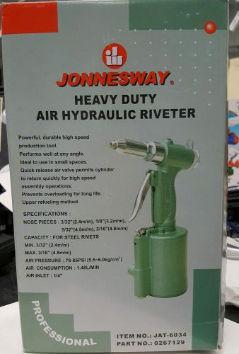 1 Jonnesway Air Hydraulic Riveter JAT-6034 Heavy Duty 90PSI 6.3 bar EX