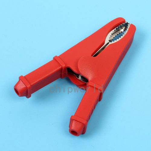 75mm 40A/1000V Test Clip Copper Alligator Battery Clip Clamp W/ Sheath 50A Red