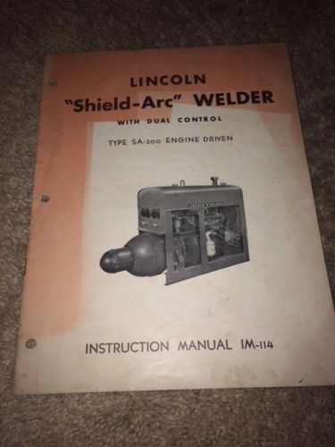 1946 lincoln shield-arc welder im-114 instruction manual for sale