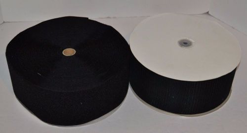 Bulk Rolls of 4&#034; Wide Hook &amp; Loop 1 Roll Hook 1 Roll Loop Black