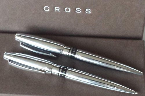 Cross windsor ballpoint pen and mechanical pencil chrome nib for sale
