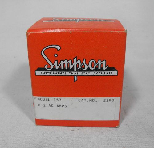 AC Ammeter Simpson Model #157, 0-1.  Amps, 3 1/4&#034; Meter New in Box FREE SHIPPING