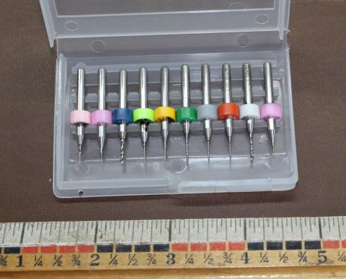 10 Piece Solid Carbide Micro Drill Bit Set  Jewelry model railroad crafts tools