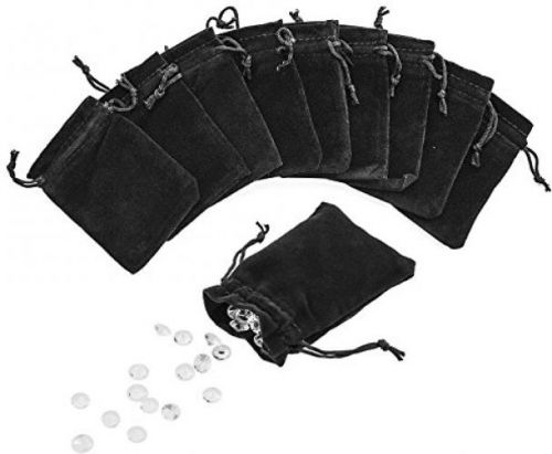 3 X 4 Black Velveteen Sack Pouch Bags For Jewelry, Gifts, Event Supplies (50 By