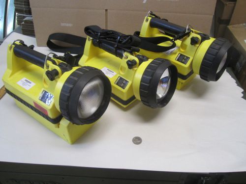 3 Streamlight Litebox Firemans Flashlights W/ 2 chargers  Yellow