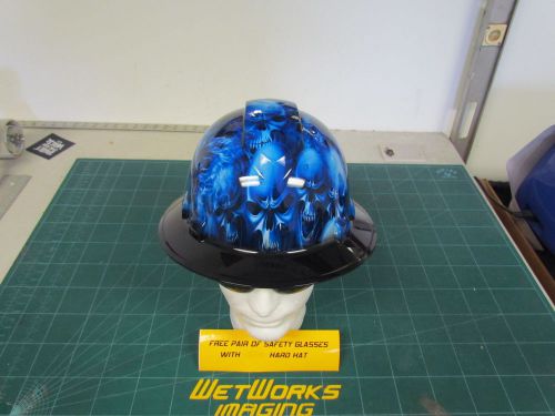 Hard hat full brim custom hydro dipped , osha approved ice skull black  new for sale