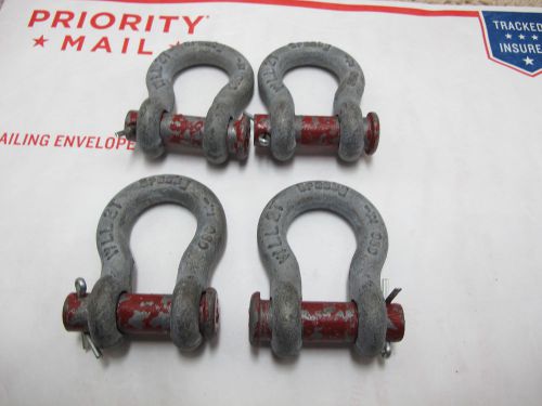 4 crosby clevis/shackle lot (4) wll 2t unused pin with cotter for sale