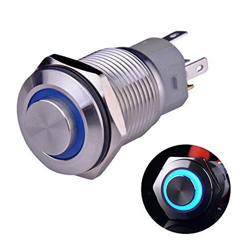 Ulincos® Latching Pushbutton Switch U16F2 1NO1NC SPDT ON/OFF Silver Stainless