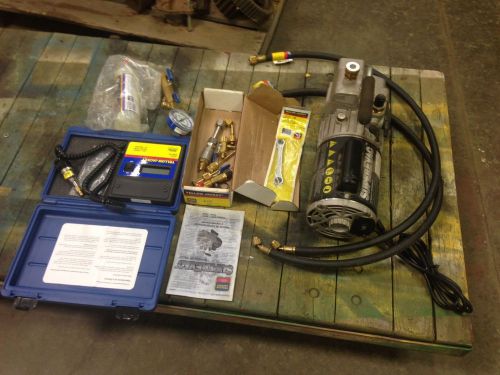 Used yellow jacket 93560 superevac vacuum pump w/ 69075 led guage for sale