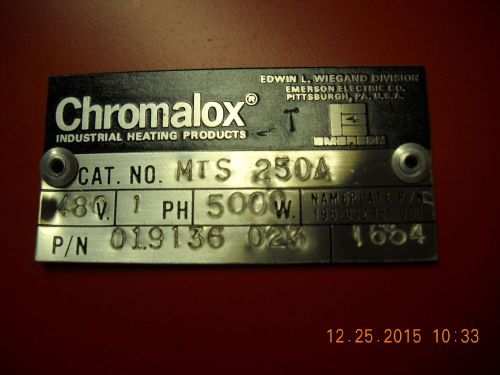 (V27) 1 NIB CHROMALOX MTS-250A 156-019136-023 IMMERSION HEATER