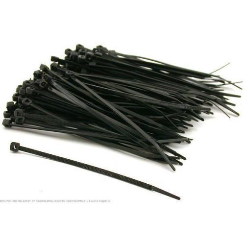 Black nylon cable zip ties 2.5mm x 4&#034; self locking wire organizing tools 100pcs for sale