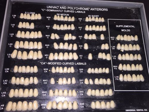 Universal Dental Co.Univac POLYCHROME ANTERIORS Molds Denture Teeth