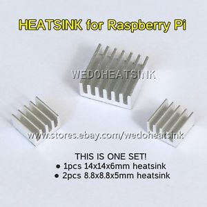 3pcs Silver Aluminum Heatsink Heat Sinks Cooler Kits For Cooling Raspberry Pi