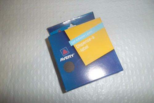 2 x Avery Self Adhesive Dispenser Circle  Labels Black 14mm 2100 labels 2 x Pack