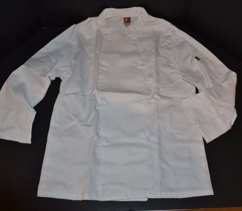 New CHEF DESIGNS Double Breasted Executive Chef Coat WHITE Small RG