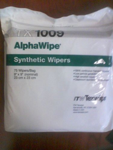 Itw alphawipe tx-1009 synthetic 9&#034; x 9&#034; nominal wipers - 75 wipes per bag for sale