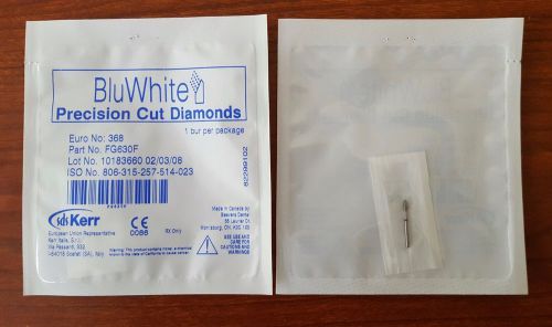 12 BLUWHITE FRICTION GRIP DIAMOND DENTAL BURS #630F FOOTBALL - NEW