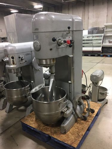 Hobart M802 80 qt mixer with bowl, whip, dough hood, dolly, and Paddle 208 3 Ph