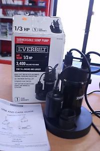 Everbilt Submersible Sump Pump with Tether 1/3 HP USED FOR PARTS