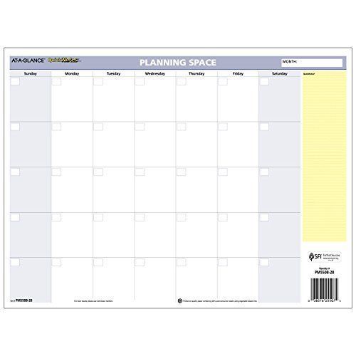 At-a-glance wall calendar 2017 erasable monthly/yearly reversible quicknotes new for sale