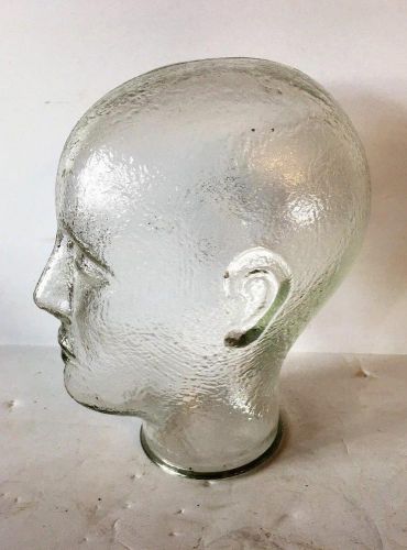 Vintage Clear Glass Mannequin Head Wig Hat Display
