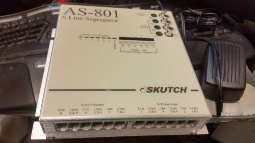 Skutch Electronics AS-801 6 Line Music On Hold Segregator Device MoH SPLITTER