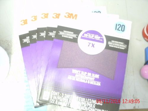 15 (5 x 3pk) SHEETS 3M PRO GRADE ADVANCED SANDPAPER 120 GRIT NEW!!