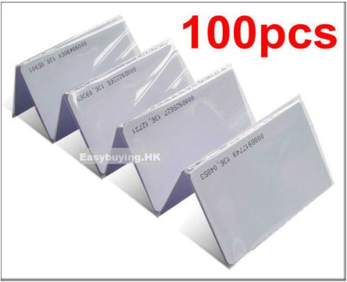 100pcs 125khz rfid proximity id cards for access control/time clock 0.8mm thin for sale