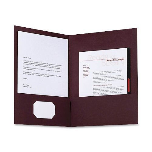 Oxford Linen Twin Pocket Folder, Burgundy, Letter, 5-Pack