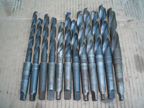 lot of 12 MT2 taper 64ths drill bits   31-51 and 55 64ths