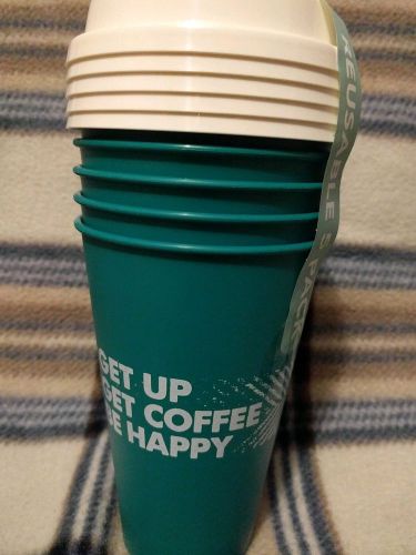 Aladdin Reusable Coffee Cups &amp; Lids BPA FREE 5 Pack 16 oz Green FREE SHIPPING
