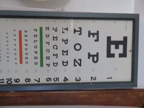 Framed Snellen Eye Chart, Distance Vision Eye Chart MC 20 PI -  2/200