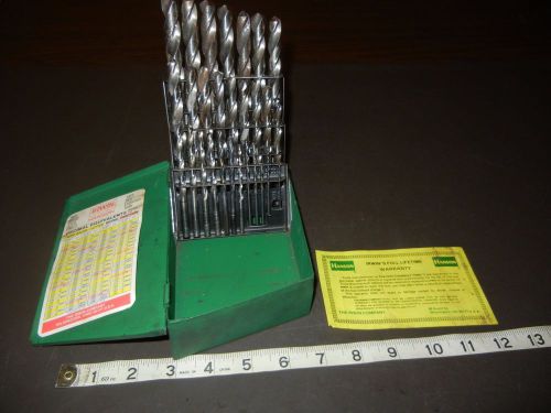 Vintage Hanson Drill Index Set 27 Pc 1/16 - 1/2 BY 1/64&#039;s Small Shank used SHARP