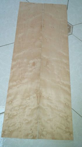 2 pieces of raw flame birdseye maple wood veneer 27&#034; x 5 3/8&#034; thickness 1/42