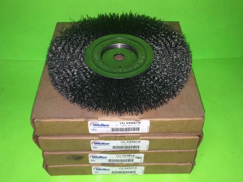 Lot Of 4 Weiler Arbor Wire Wheel Brush Crimped Wire 8&#034; Brush Dia 5X887A