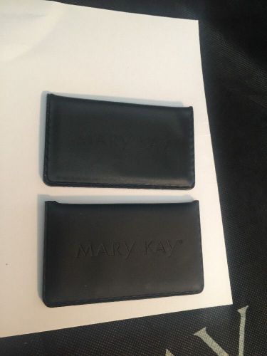 Hard to Find ~ 2 ~ Mary Kay Black Vinyl Business Card Holders (1 New  ~ 1 Used)